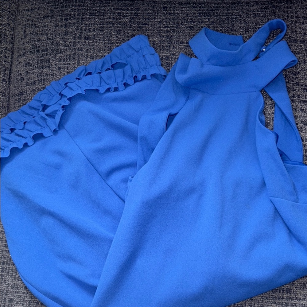 bebe Blue Ruffled Dress